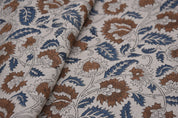 Hand block print, pure linen 58" wide window curtains, heavyweight fabric for table cover, lampshades, pillows -MANDAKNI