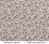 Handcrafted Block Printed Floral Throw Boho Duck Canvas Fabric For Roman Shades - HIMACHAL