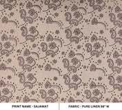 Pure linen 58" wide, block print fabric, linen fabric pillows and cushions, printed curtains, Indian hand block fabric - SAJAWAT