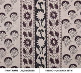 JUJU Hand Block Print Pure Linen Fabric