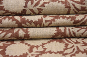 Hand block fabric thick linen 58" wide, hand block print, table cover, linen fabric, Indian cushion fabric, Red - RAJAT