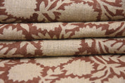 Hand block fabric thick linen 58" wide, hand block print, table cover, linen fabric, Indian cushion fabric, Red - RAJAT