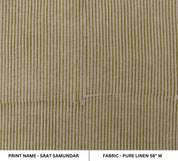 Hand block window curtains, upholstery fabric, pure linen 58" wide, hand block print, handmade upholstery linen - SAAT SAMUNDAR