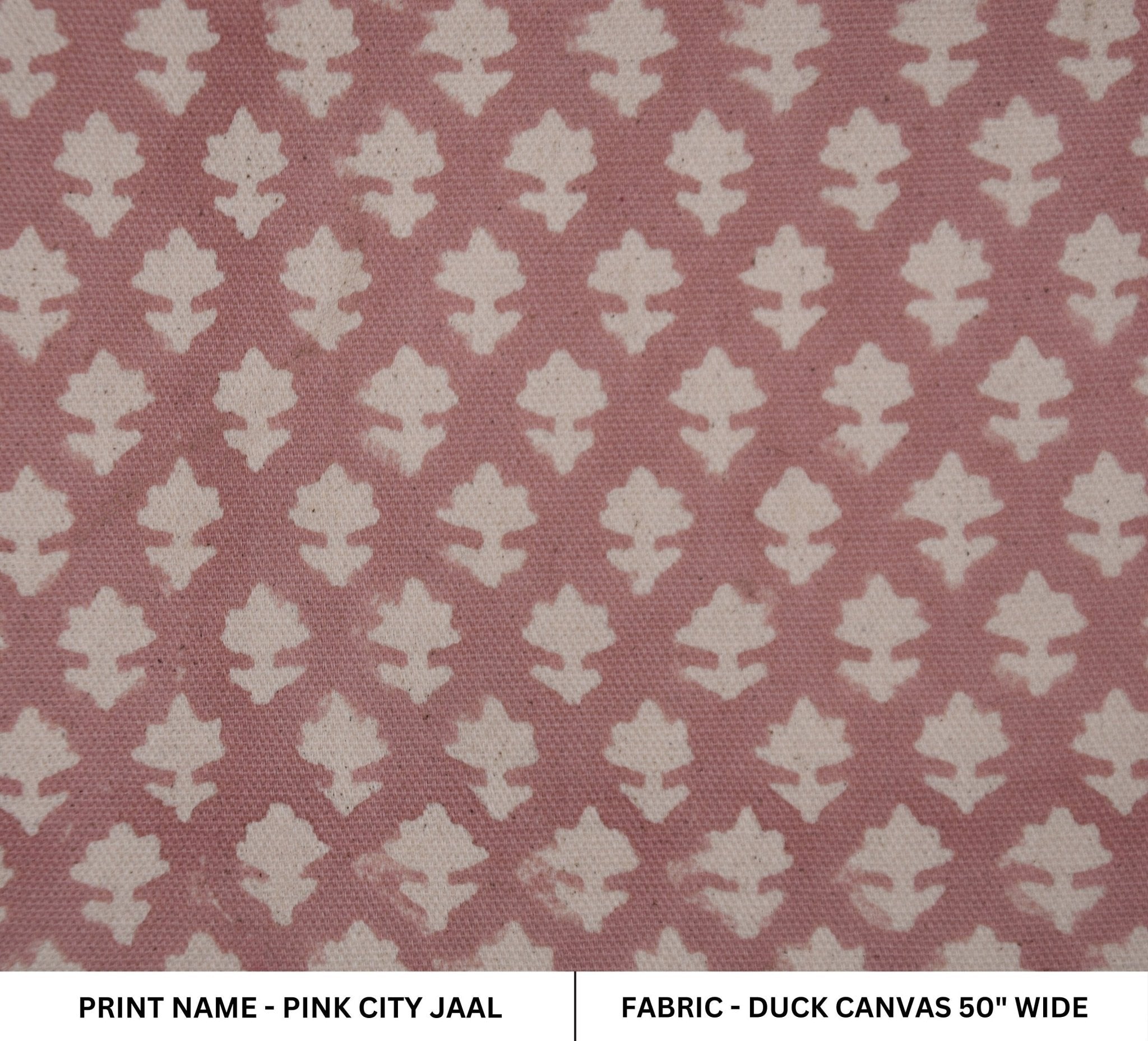 Handmade block print fabric, linen cotton, duck canvas 50" wide fabric, cotton quilt fabric, Indian block print - PINKCITY JAAL