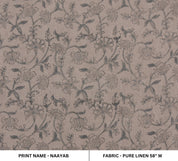 Hand block print, pure linen 58" wide, linen window curtains, upholstery fabric for pillows, cushions, handmade floral art - NAAYAB
