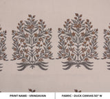 Handblock Printed Gray & Brown Artisan Floral Fabric Boho Throw Cushion in Duck Canvas – VRINDAVAN