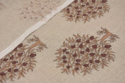 Hand block print, upholstery linen fabric, thick linen 58" wide, block print fabric, Indian handmade art, linen curtains - ANAR