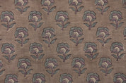 Upholstery floral linen fabric, block print thick linen 58" wide, Indian handmade art, modern pillows, gift for her - ROHINI