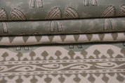 Floral handmade art, duck canvas 50" wide fabric, decorative cushions, block print fabric, linen pillows - MASHROOM BORDER