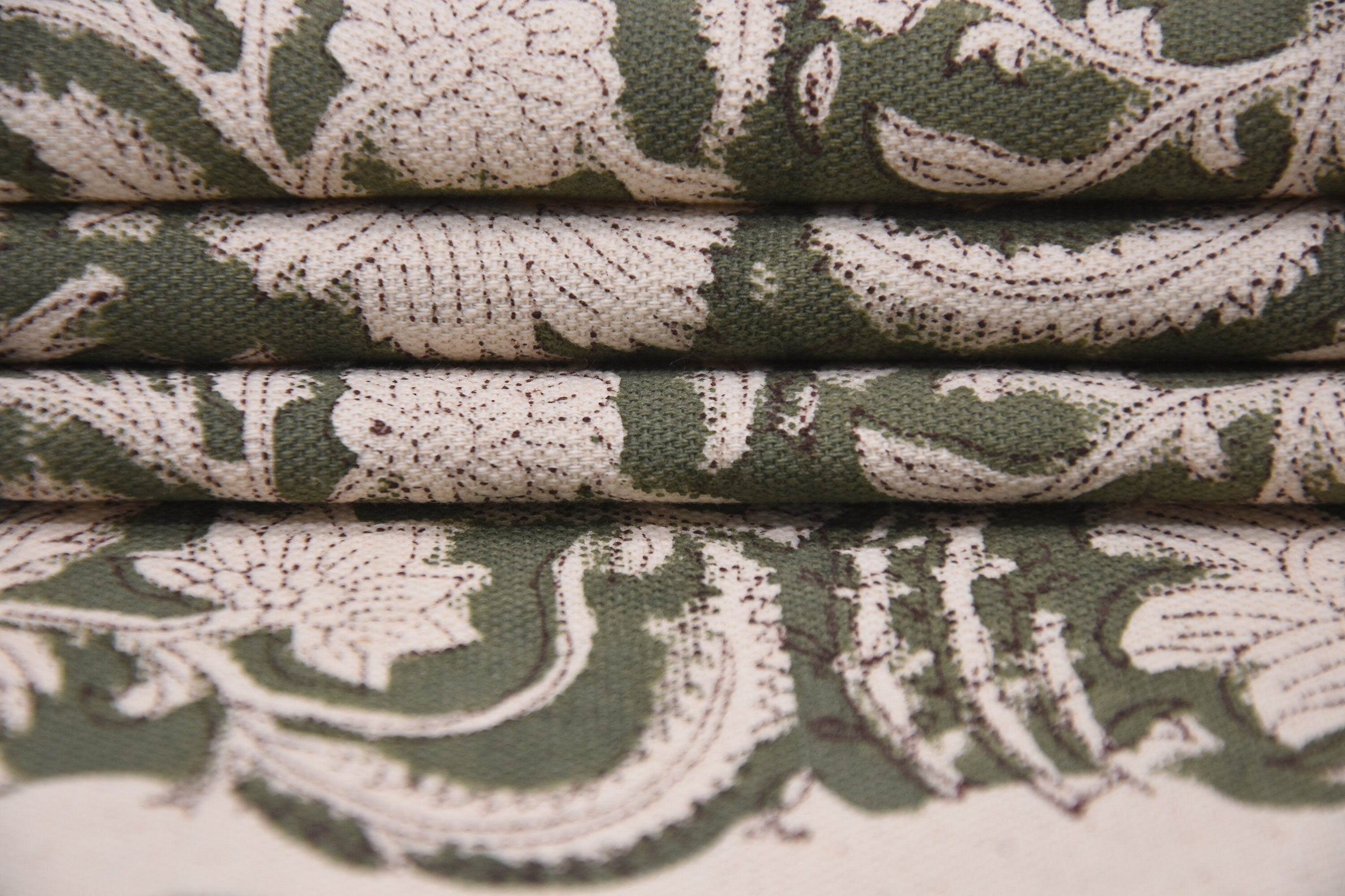 Hand block print , duck canvas 50" wide, table runners and cushion cover, linen fabric, window curtains - KUNDANVAN