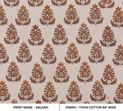Block print floral handmade print thick cotton fabric window shades and curtains pillow cover sofa cushions - KALASH