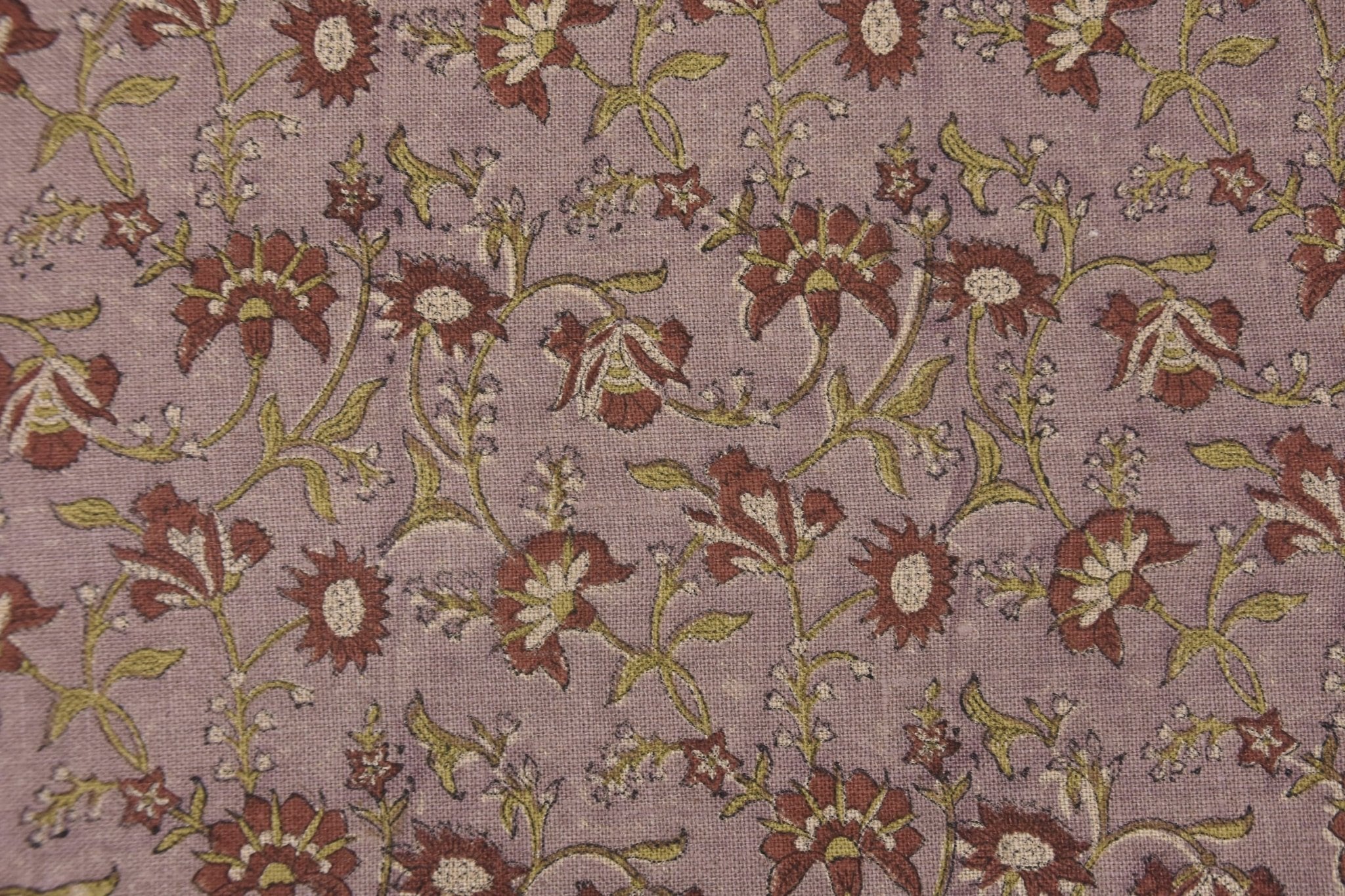 Floral thick linen 58" wide fabric, block print linen, home décor, designer block print fabric, handmade block art - NAAYAB