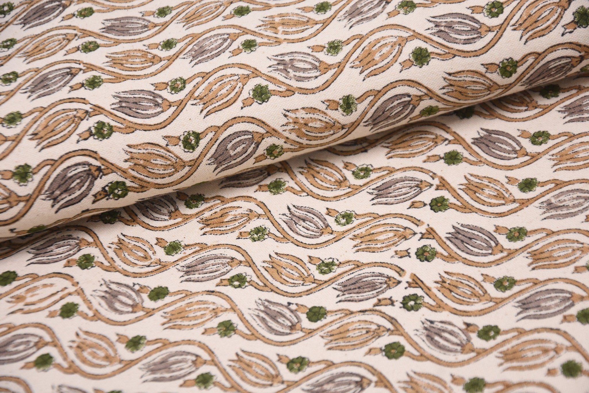 Designer cotton fabric, thick cotton 44" wide, fabric for window shades, cushions, tablecloth, bags and baskets - KERSANGRI