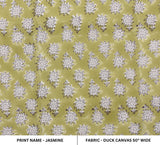 JASMINE Hand Block Print Duck Canvas