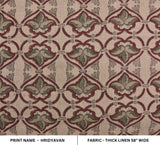 Handcrafted Hand Block Print Thick Linen Fabric HRIDYAVAN