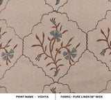 Hand Crafted Block Print Pure Linen Fabric VIDHYA