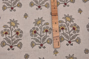 Hand block art, pure linen fabric, pillow and cushion cover, Indian fabric, floral print tablecloth and napkins - SADABAHAR