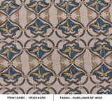 Hand Block Print For Home Decor Pure Linen Fabric- Hridyavan