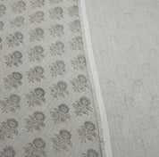 Block print fabric, thick linen, curtain fabric, floral hand block art, decorative cushion fabric - BAGRU BUTI