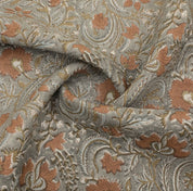 Thick linen 58" wide, hand block print, window curtain, Indian linen fabric, wall hanging, floral print - KUNDANVAN