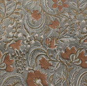 Thick linen 58" wide, hand block print, window curtain, Indian linen fabric, wall hanging, floral print - KUNDANVAN