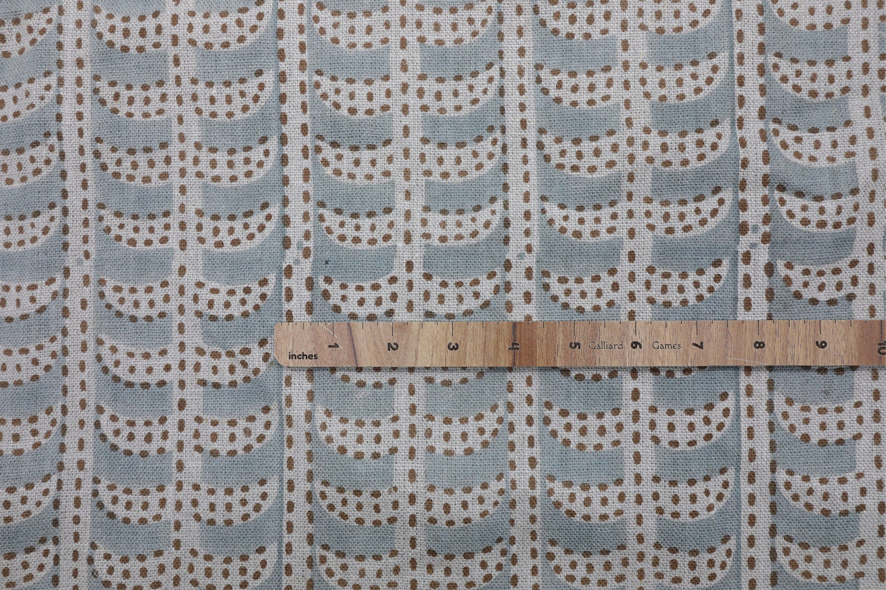 Floral block print thick linen pure 58" wide, fabric for couch cover and cushions, striped pattern print fabric - GARUD