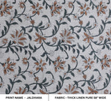 JALDHARA Hand Block Print Thick Linen Fabric