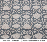 Hand Block Print Thick Linen Fabric ULTA KAMAL