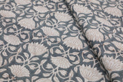 Printed fabric for window curtains, lampshade, pillow covers and napkins, thick linen pure 58" wide, Indian handmade art - ULTA KAMAL