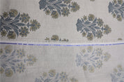 Print linen fabric, pure linen 58" wide, Indian handmade art, fabric for window valance, shades, cushion and pillow cover - MORPANKH