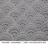 Hand Block Print Thick Linen Pure Fabric SHUBHARAMBH