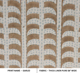 Handcrafted Throw Hand Block Printed Gray and Brown Floral Thick Linen Fabric - GARUD