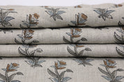 Floral hand block print COASTAL TULIP