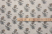 Floral hand block print COASTAL TULIP