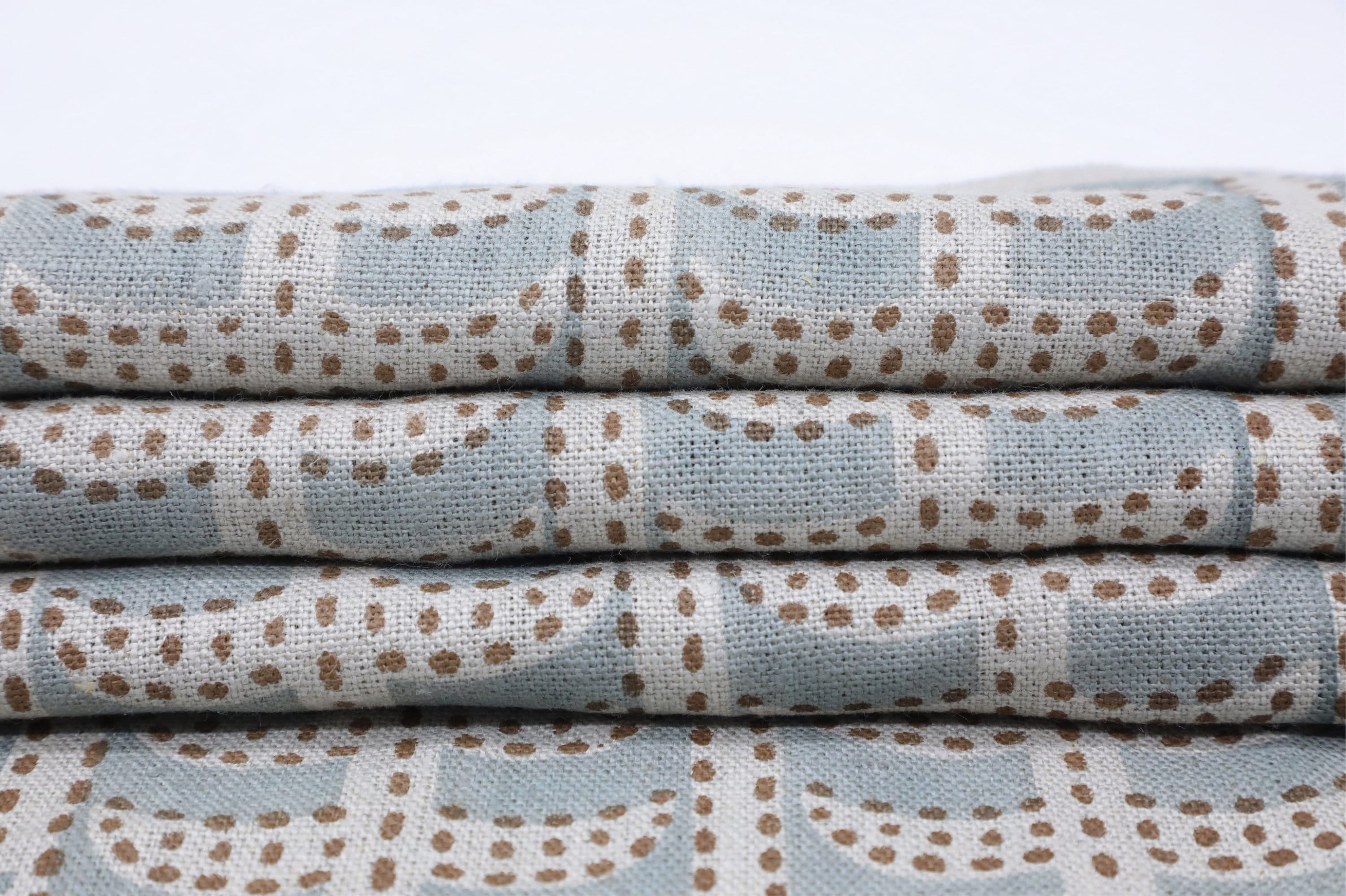 Floral block print thick linen pure 58" wide, fabric for couch cover and cushions, striped pattern print fabric - GARUD