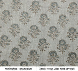 Handcrafted Blockprint Thick Linen Fabric BAGRU BUTI