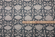Printed fabric for window curtains, lampshade, pillow covers and napkins, thick linen pure 58" wide, Indian handmade art - ULTA KAMAL
