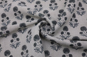 Hand block print, thick linen pure 58" wide, cushion floral fabric, linen tablecloth and napkins - RISHI