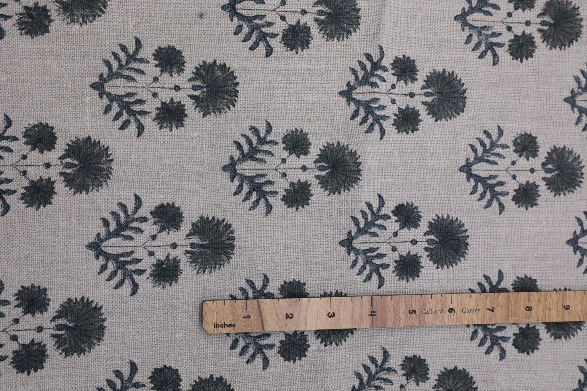 Hand block print, thick linen pure 58" wide, cushion floral fabric, linen tablecloth and napkins - RISHI