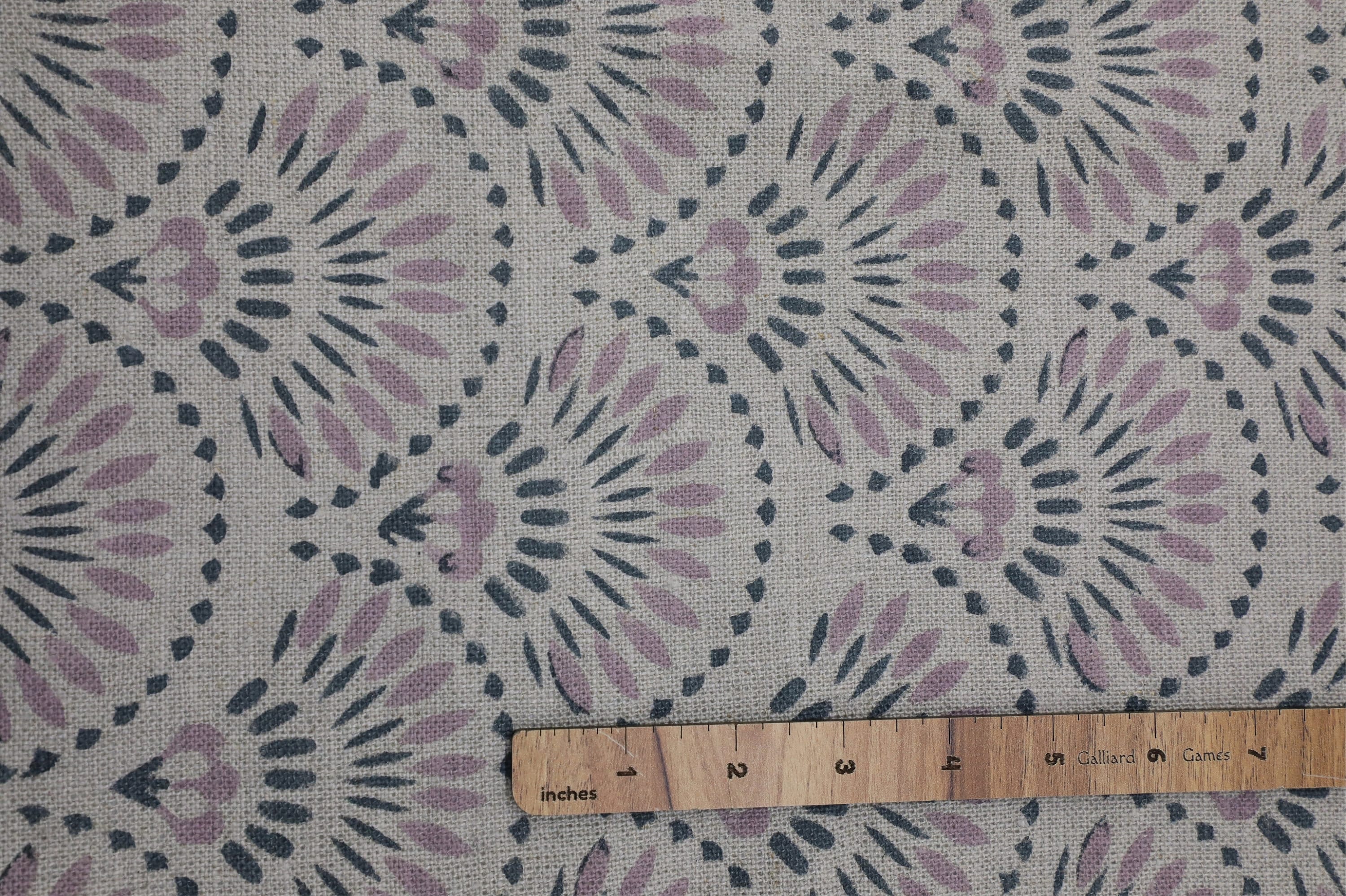 Thick linen pure 58" wide fabric for boho decor, sofa cover, curtains, cushion, handmade floral art - SHUBHARAMBH