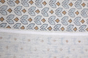Floral blue block print fabric, thick linen pure 58" wide, Indian linen fabric, upholstery for couch cover - TITLEE