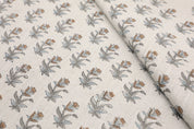 Floral hand block print COASTAL TULIP