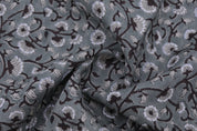 Block print linen napkins, curtains, tablecloth fabric, pure linen 58" wide, floral handmade art, drapery fabric - HIMACHAL
