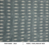 Hand crafted block print pure linen fabric - OMJI