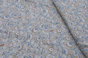 Handmade block print fabric for cushions, pillow, lampshade and curtains, Indian clothing fabric - HIMACHAL