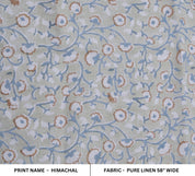 Handmade block print fabric for cushions, pillow, lampshade and curtains, Indian clothing fabric - HIMACHAL