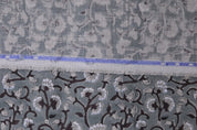 Block print linen napkins, curtains, tablecloth fabric, pure linen 58" wide, floral handmade art, drapery fabric - HIMACHAL