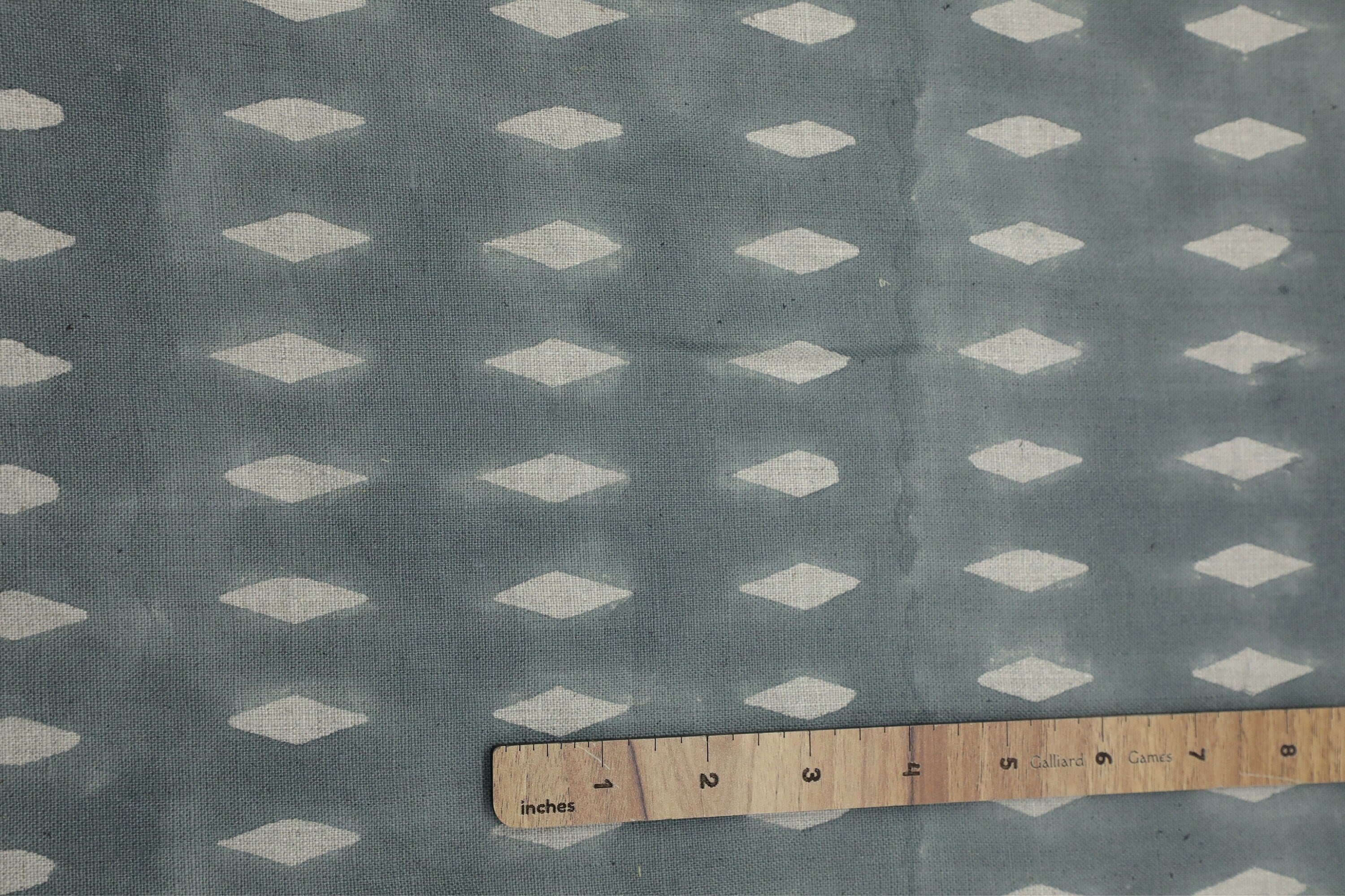Hand crafted block print pure linen fabric - OMJI