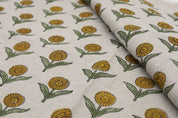 Linen pillow fabric, couch cushion, decorative floral bohemian curtains, linen for room bedding and table cover - PUKHRAJ