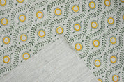 Floral block print, thick linen for upholstery and drapery, handmade block art, printed fabric for sofa and couch, pillow - LEHER